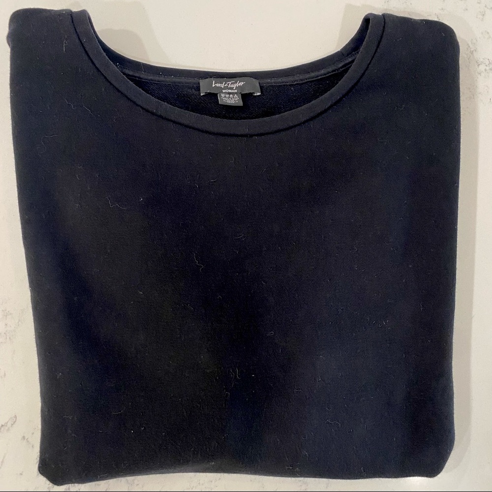 Lord & Taylor Black crew neck sweatshirt - Picture 4 of 4